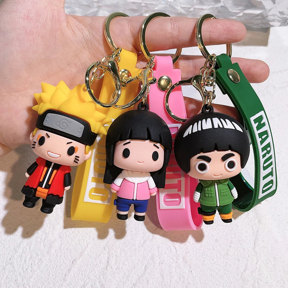 Naruto Anime Action Figure Sasuke Itachi Uchiha Kakashi Key Chain Doll Keyring Bag Pendant