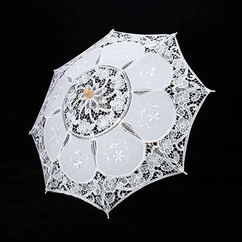 6/12PCS Vintage Lace Parasol Umbrellas Wedding Bridal Umbrella Photograph