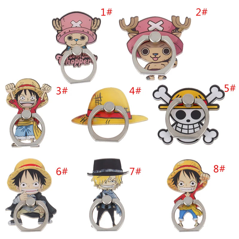 Anime One Piece Mobile Phone Stand Holder Finger Ring Chopper Luffy