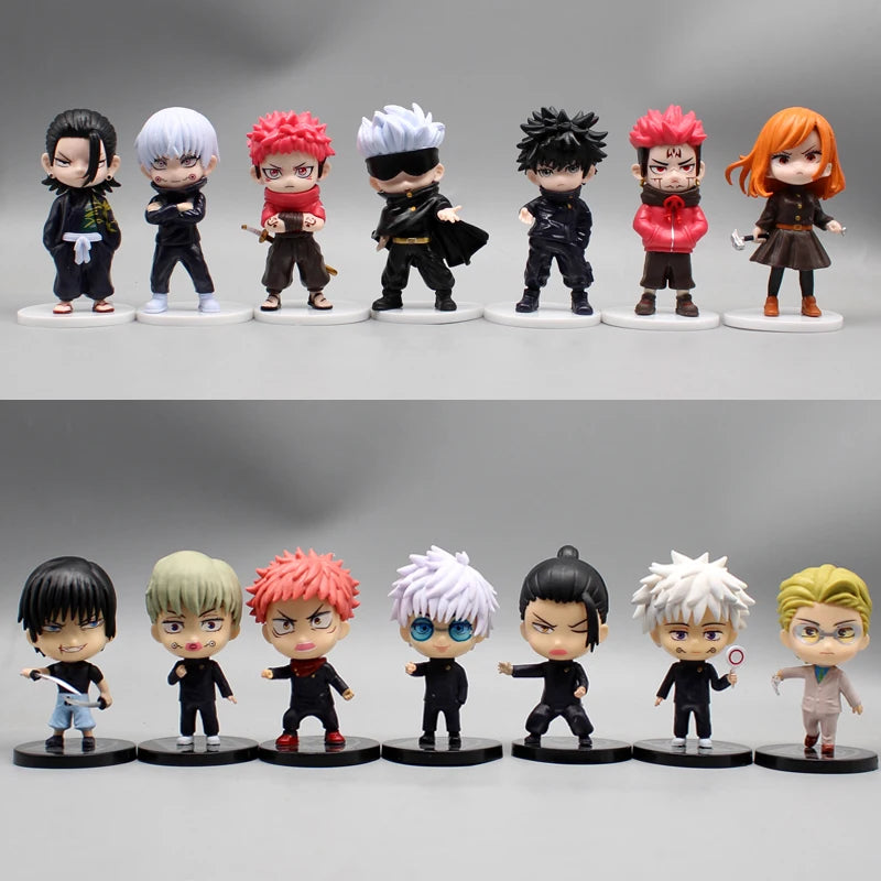 7pcs/set Jujutsu Kaisen Figures Nanami Kento Satoru Gojo Mahito Fushiguro Megumi Itadori Yuji