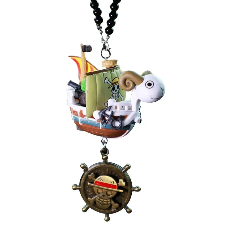 Anime One Pieces Pirates Boat Going Merry/ Thousand Sunny Grand Pirate Ship Car Pendant Action Figure