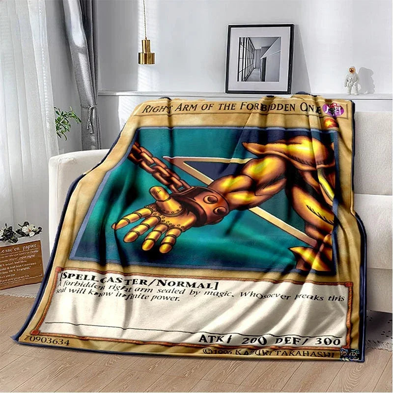 Anime Yu Gi Oh Card Throw Blanket Blue Eyes White Dragon Anime Home Decor