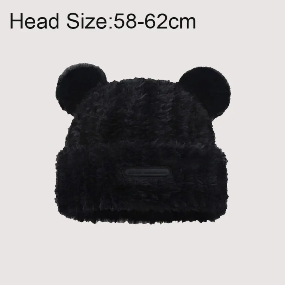 Couple Cute Bear Ear Wool Hat Knitted Hat Cold Cap Knitted