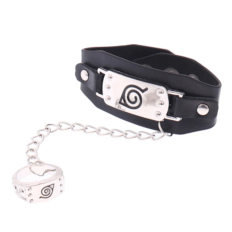 Anime Naruto Bracelet Necklace With Ring Hatake Kakashi Accessories