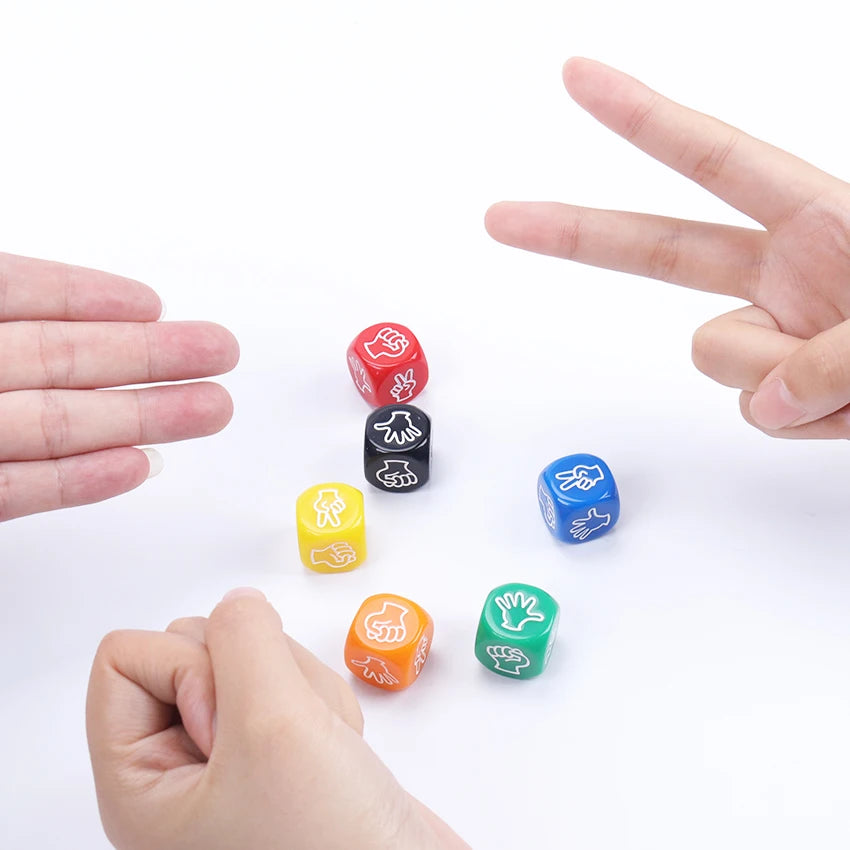 5Pcs Funny Dice Finger Guessing Game Rock Paper Scissors