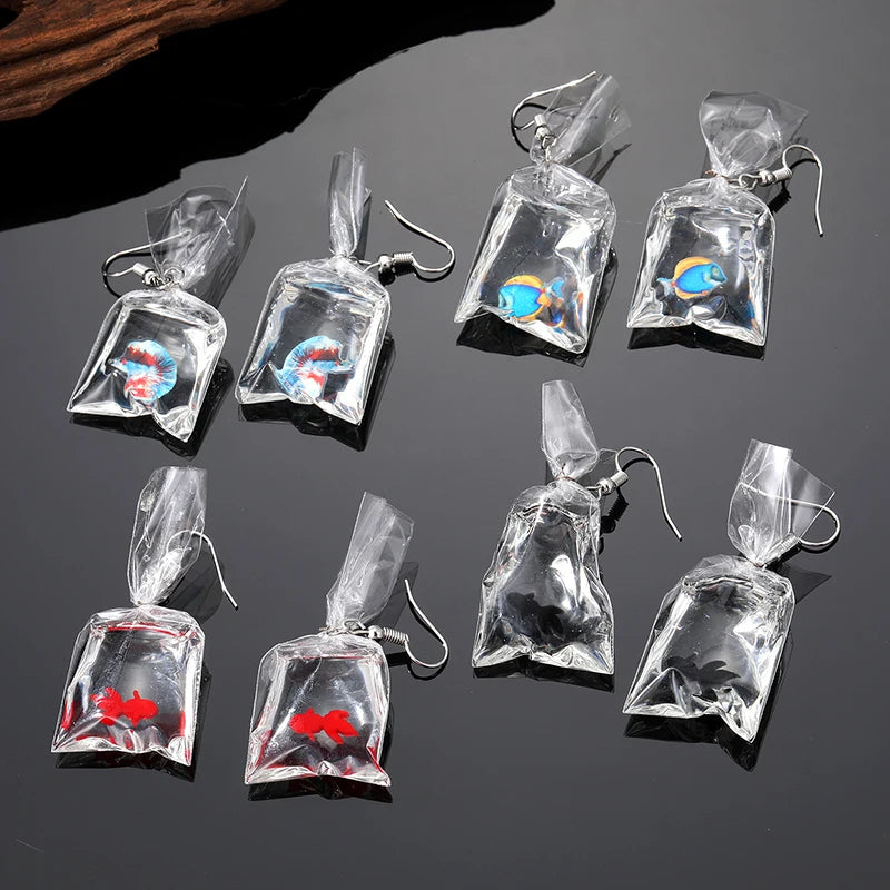 Goldfish Water Bag Earrings