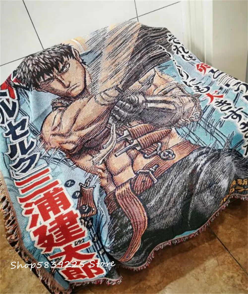 Anime Cotton Woven Blanket Rug Throw