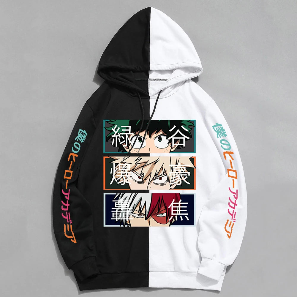 Anime My Hero Academia Hoodies Men Pullover Hiphop Hooded Sweatshirt