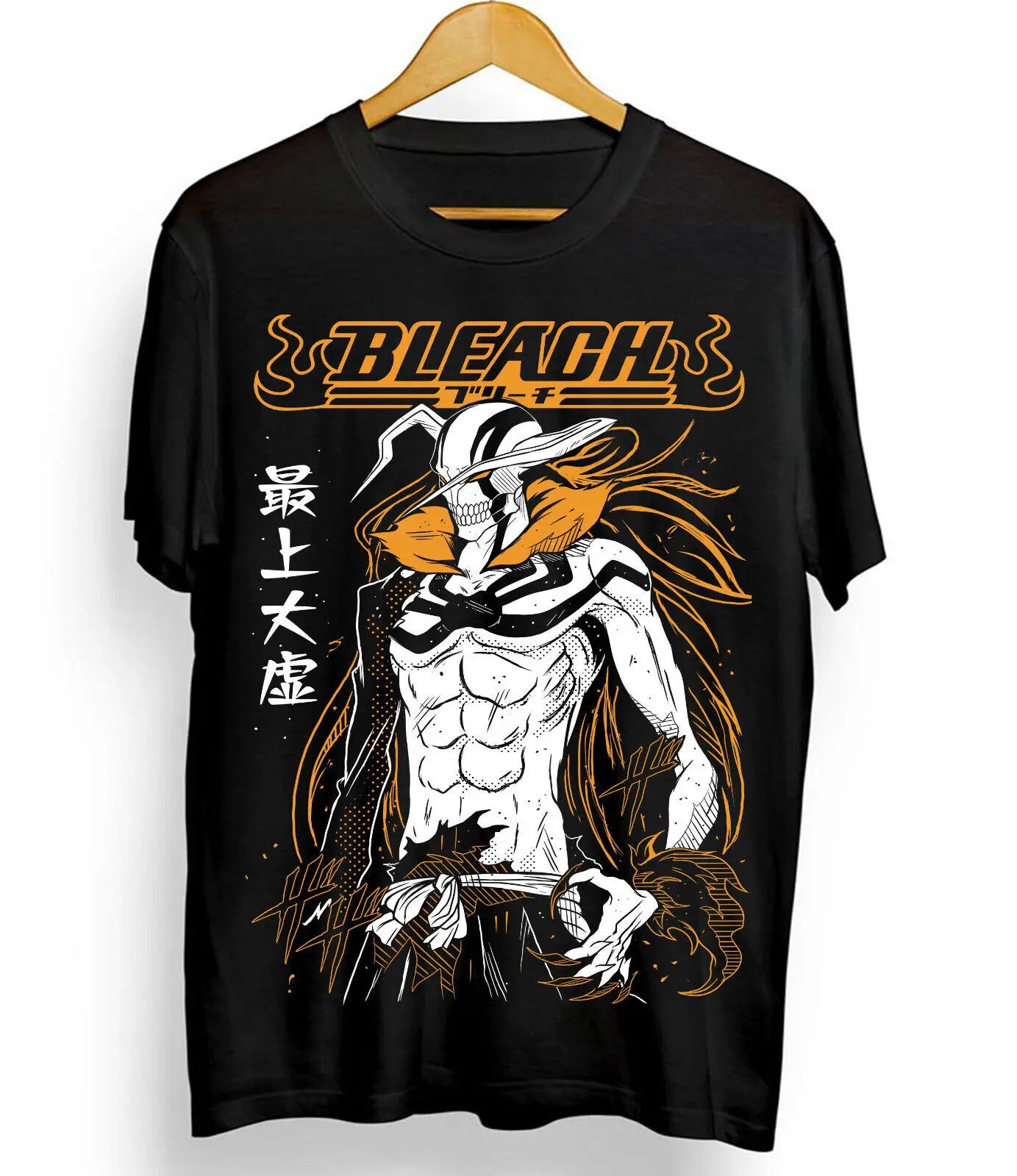 Bleach Ichigo T-Shirt Kurosaki Moon Kawai Anime Black Tshirt