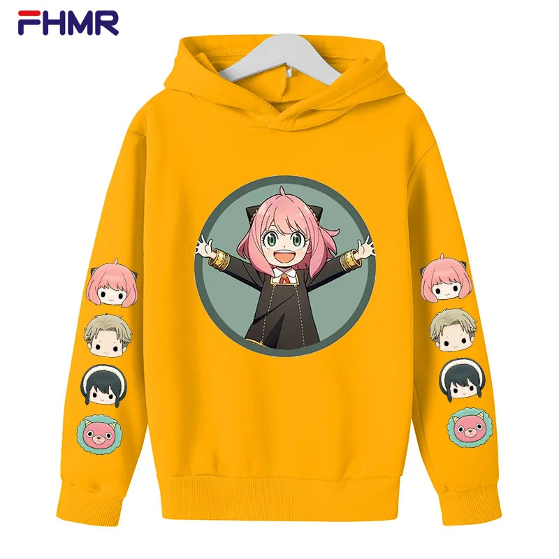 Children's Spring and Autumn Hoodies, Boys and Girls, Casual Jogging, Hooded Sweater, 2-12 Year Old Printed