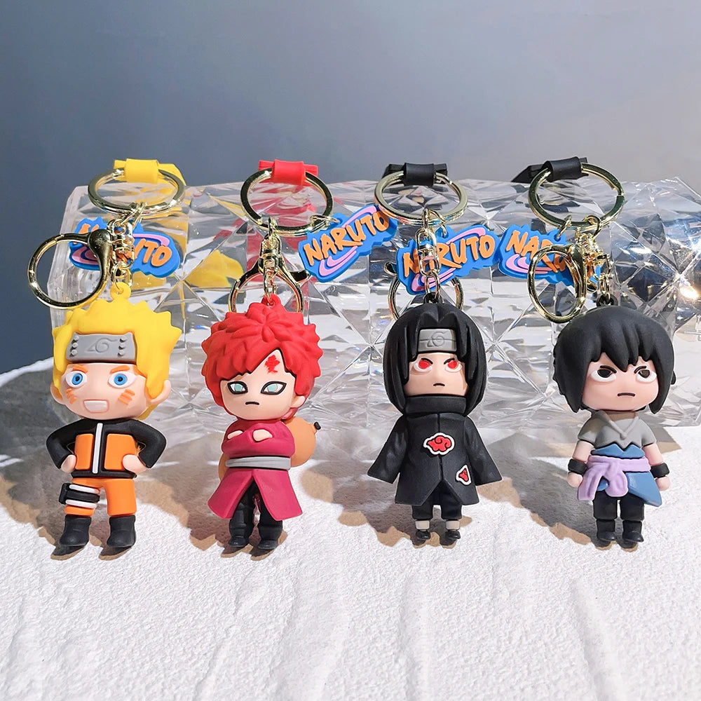 Naruto Cute Doll Pendant Anime Figures Nine Tailed Mode Pain Yahiko Fashion Backpack Keychain Bag Keyring Pendant