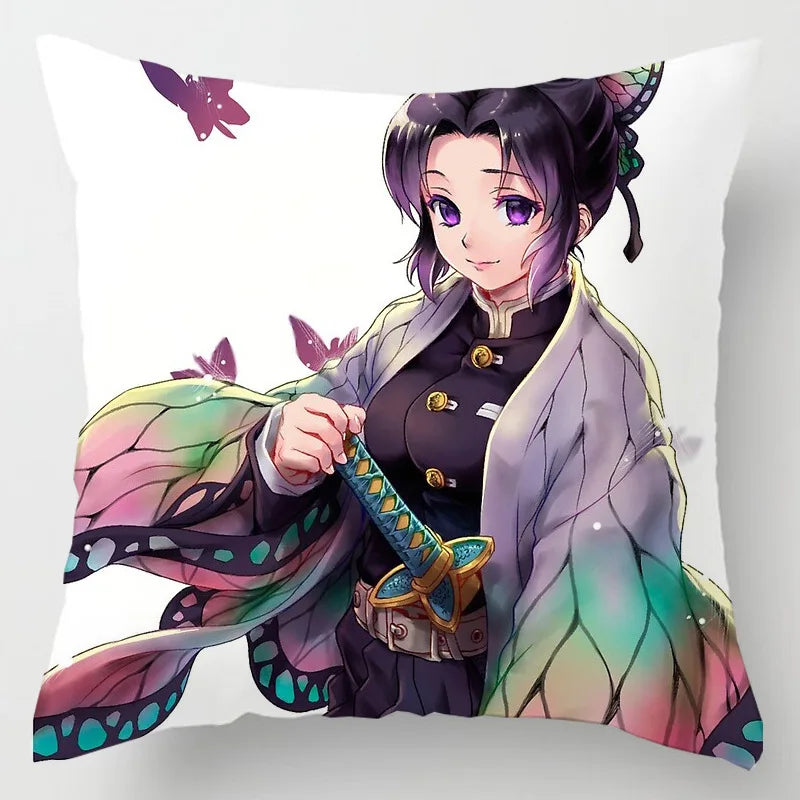 45 * 45CM Demon Slayer Kimetsu No Yaiba Pillowcase Home Decor Sofa