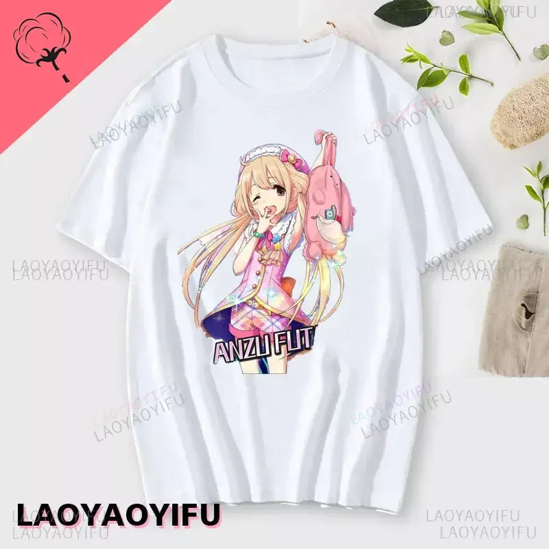 If You Work You Lose - Anzu Futaba Version T-Shirt Anime Cotton T-shirt