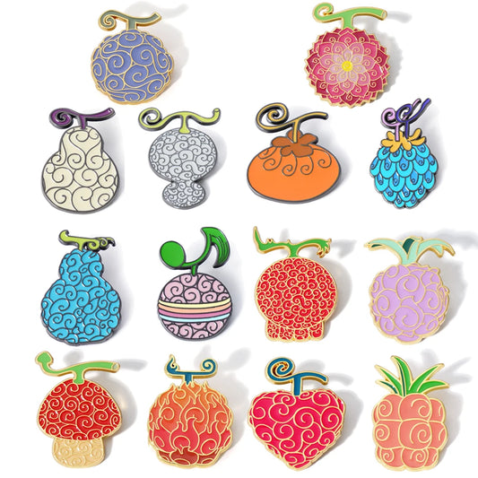 Anime ONE PIECE Devil Fruit Lapel Pins for Backpack Enamel