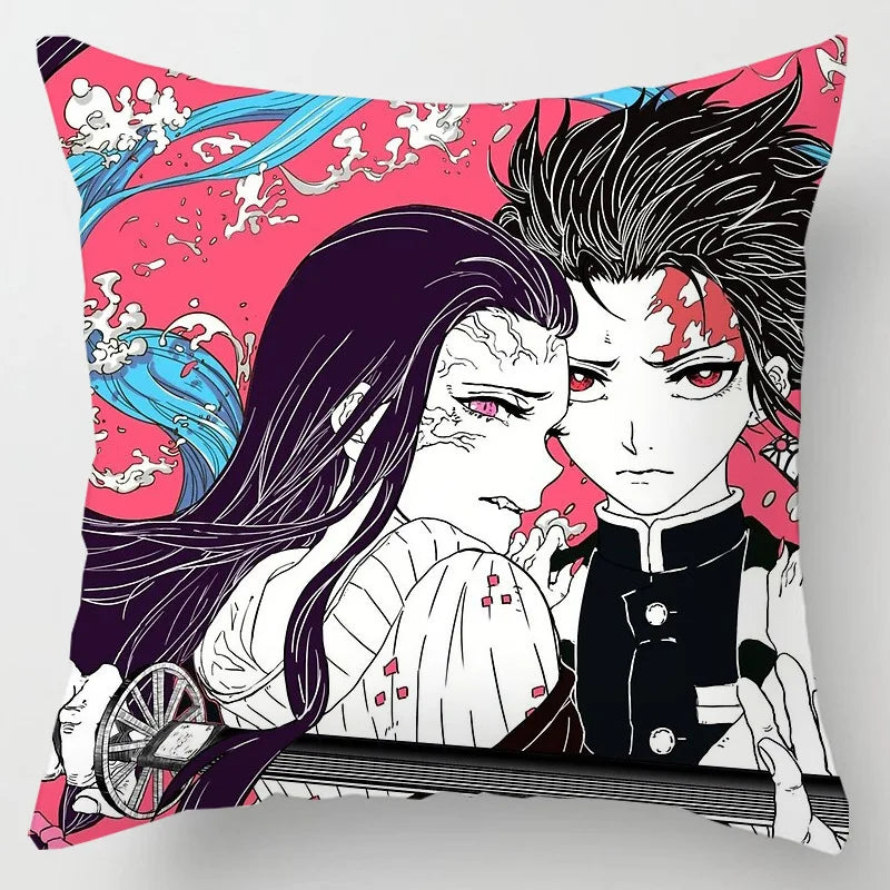 45 * 45CM Demon Slayer Kimetsu No Yaiba Pillowcase Home Decor Sofa