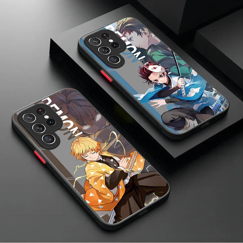 Anime Demon Slayer Matte Phone Case For Samsung