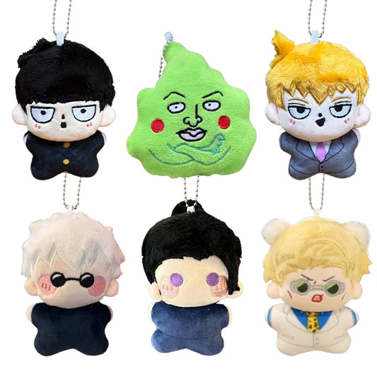 12cm Plush Doll Mob Psycho 100 Keychain Jujutsu Kaisen Stuffed Toys Cute Anime Peripheral Backpack Decoration