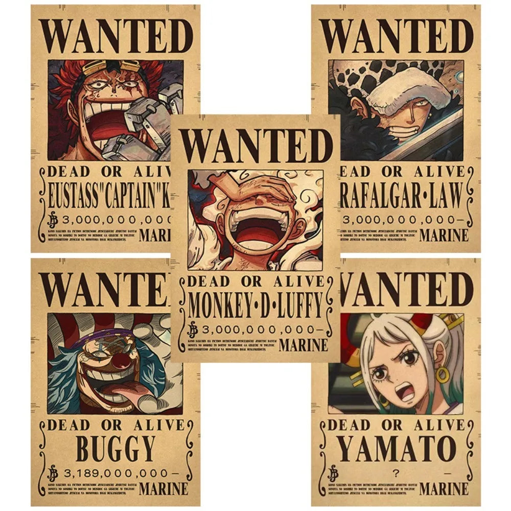 Anime One Piece Bounty Wanted Posters