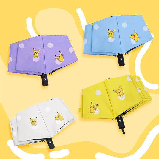 Pokemon Pikachu Anime Sun Umbrella Children Kawaii Vinyl Portable Folding Umbrella