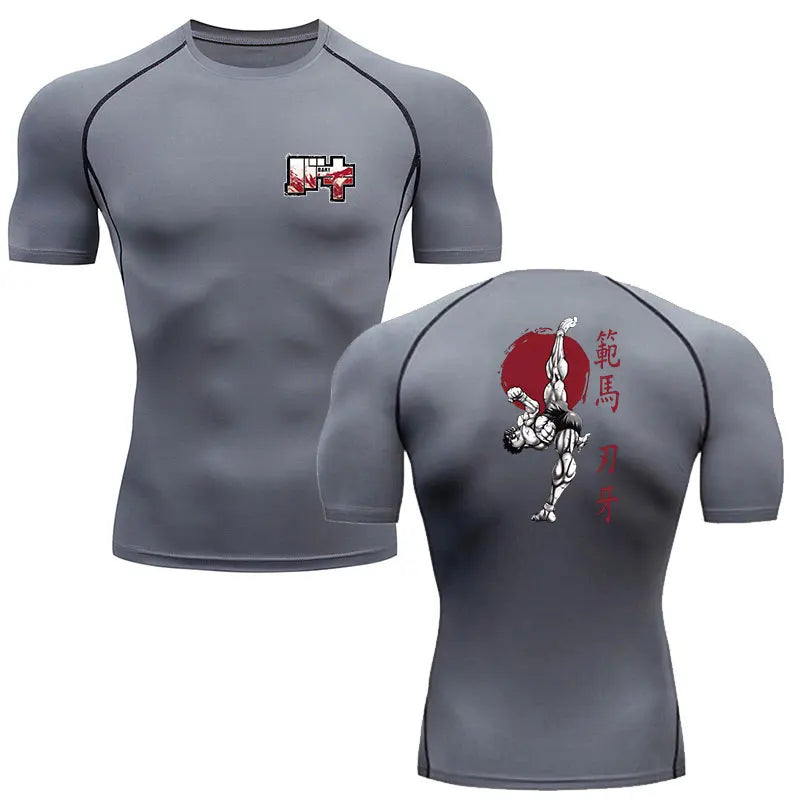 Anime Baki Hanma Men'S T Shirt Gym Fitness Boxing Outdoor Training