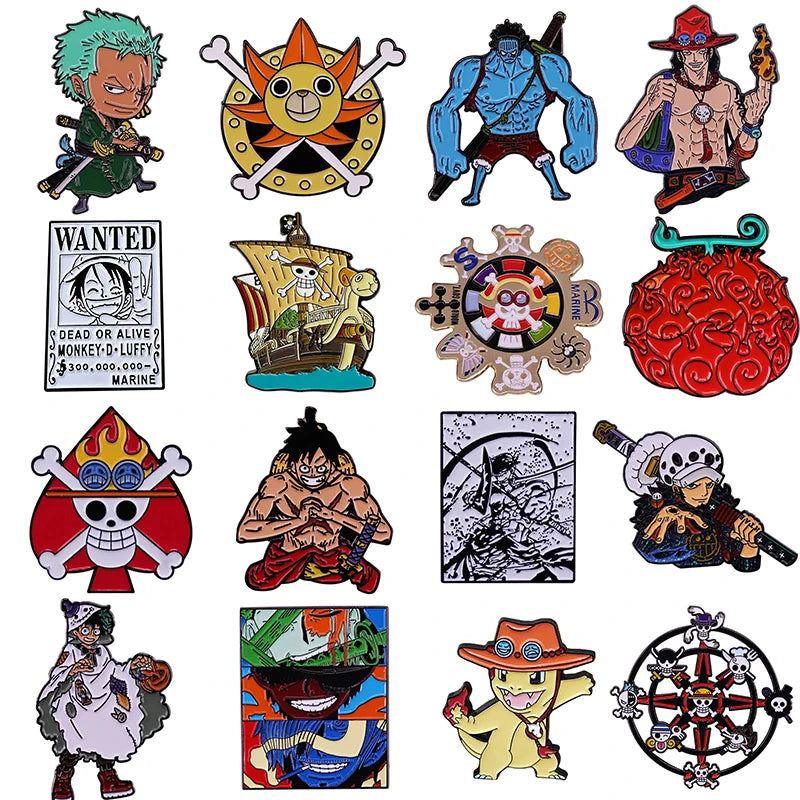 Pirate Emblem Pins: Luffy & Law Edition