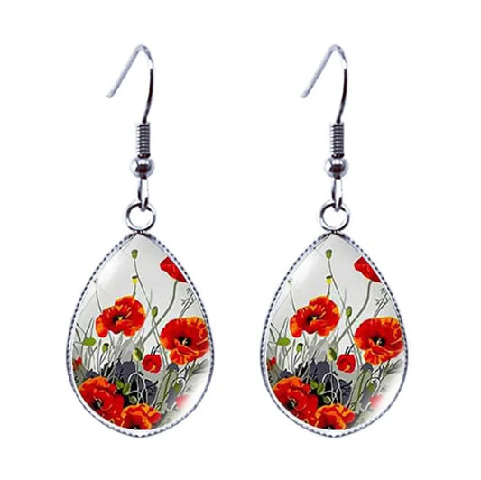 Poppy flower Earring