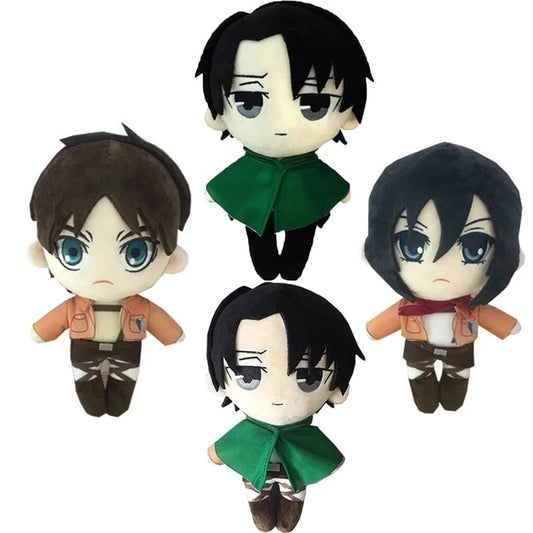 Anime Attack on Titan Plush Kawaii Levi Eren Mikasa Cute Kawaii Collection Green Stuffed Doll