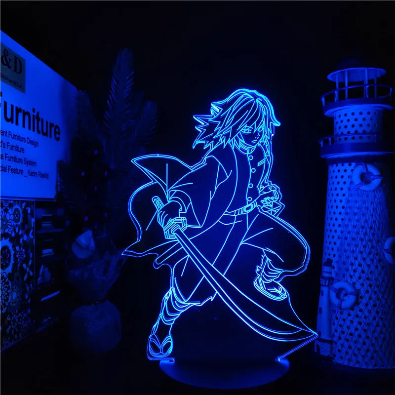 Demon Slayer Nezuko Tanjirou Zenitsu 3D Night Lights Kimetsu no Yaiba Akaza LED Figure Night Lamp