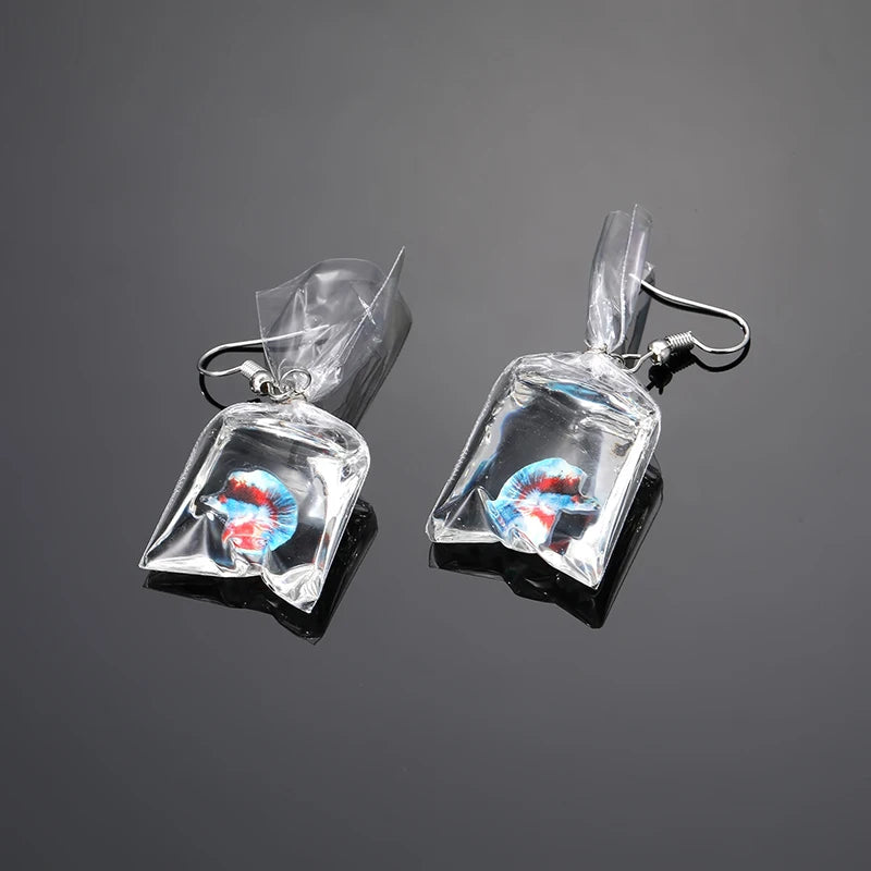 Goldfish Water Bag Earrings