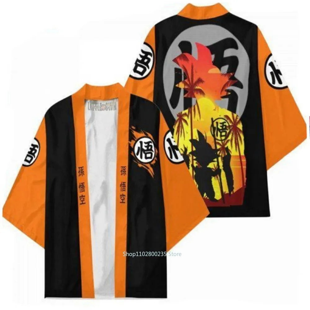 Anime Dragon Ball Son Goku Cosplay Kimono Casual Cape