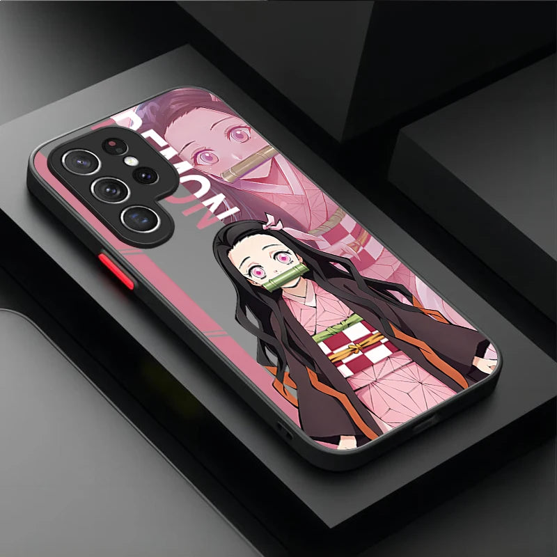 Anime Demon Slayer Matte Phone Case For Samsung