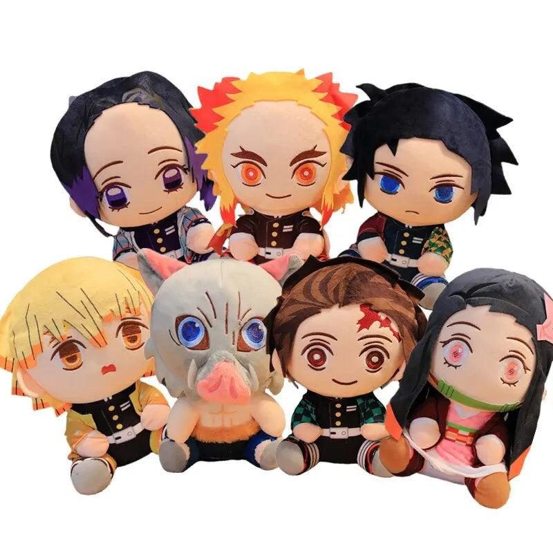 20cm Hot Japan Demon Slayer Plush Dolls Anime Kimetsu No Yaiba Kamado Tanjirou Nezuko Zenitsu Kyoujurou