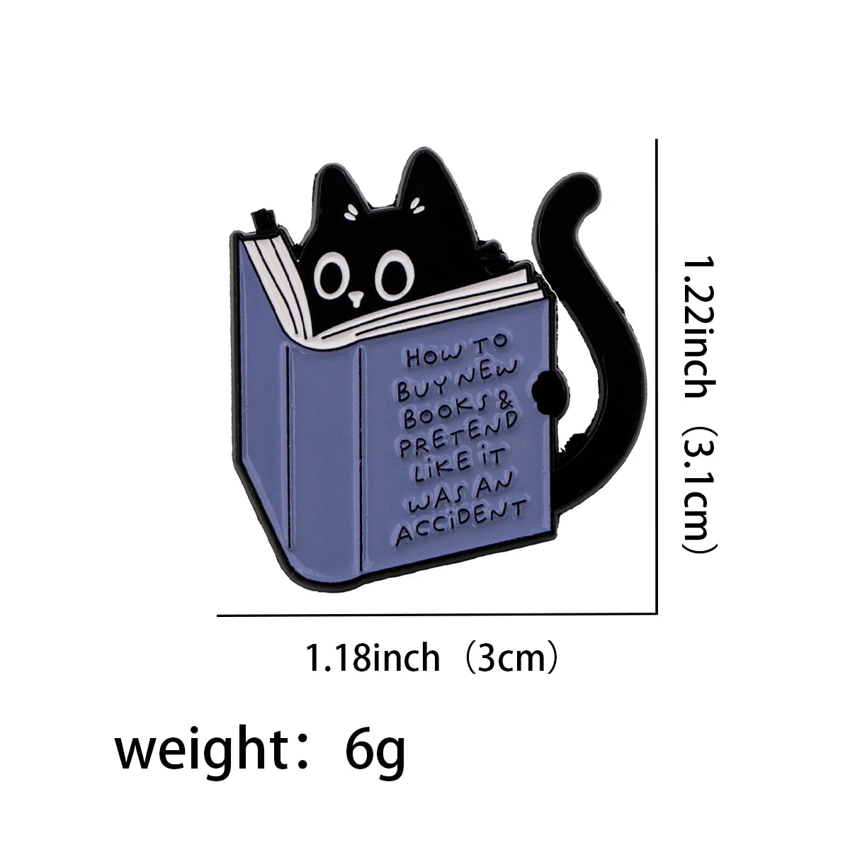 Whiskers & Words Pin: The Bookish Cat