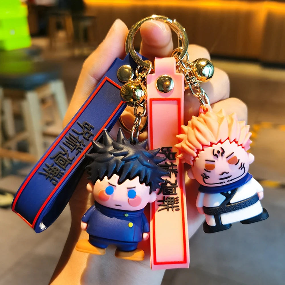 Anime Jujutsu Kaisen keychain Gojo Itadori Doll Keyrings for Bag Pendant