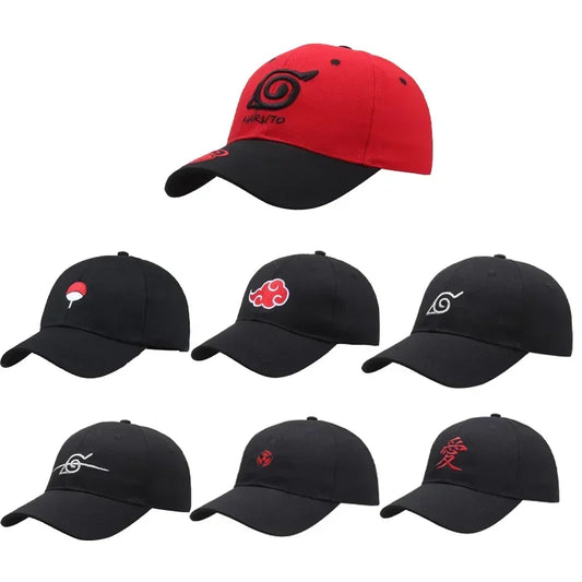 Anime Naruto Prop Baseball Cap Red Cloud Embroidered Snapback Cap