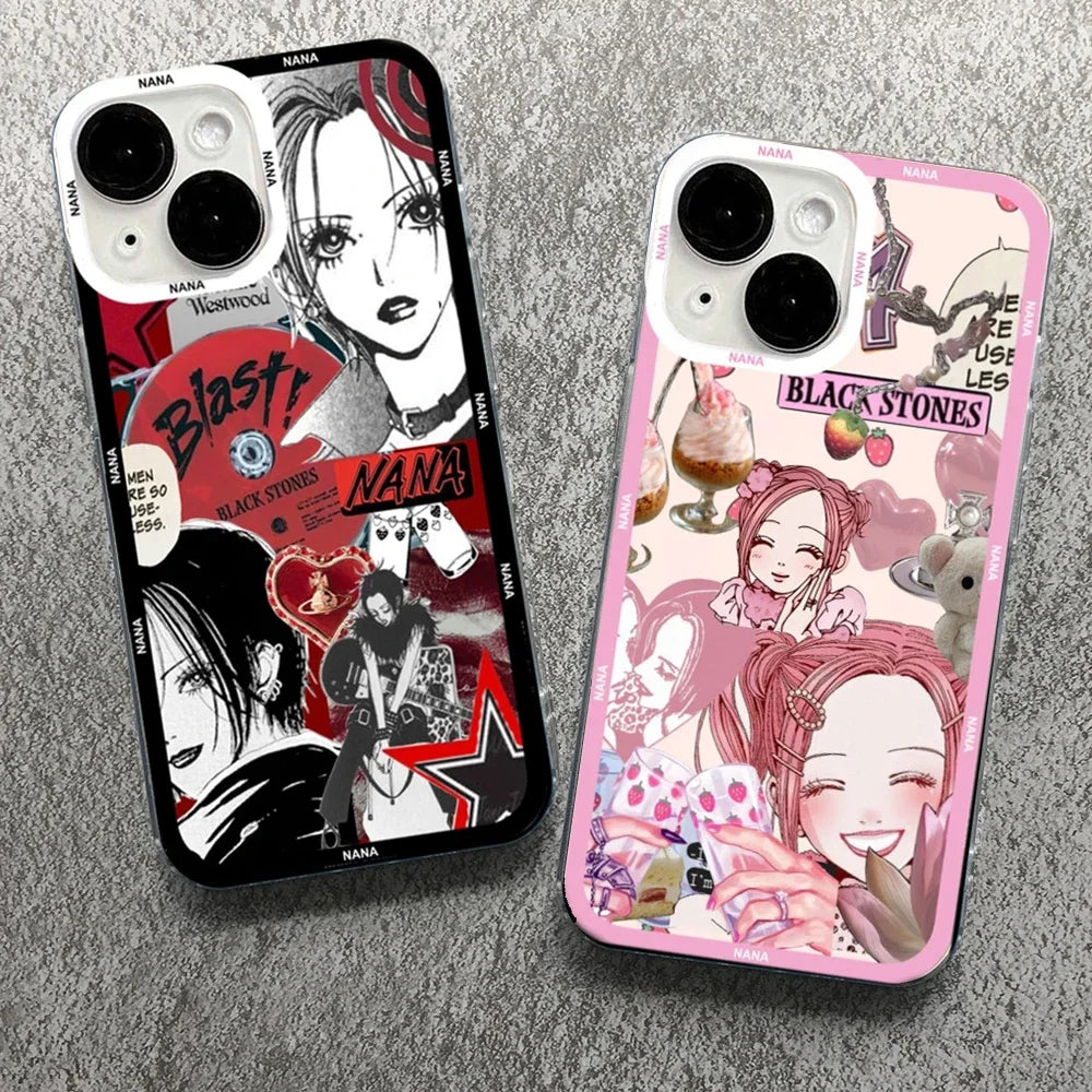 Anime Oosaki Nana Phone Case for iPhone 15 14 13 12 11 Pro Max Mini X XS XR SE 7 8 Plus Couple Cover for iPhone 11 Cases