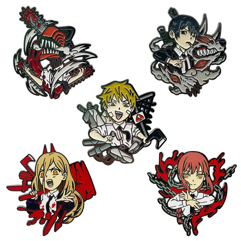 Chain Saw Anime Cool Enamel Pin Brooches