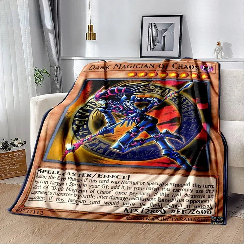 Anime Yu Gi Oh Card Throw Blanket Blue Eyes White Dragon Anime Home Decor