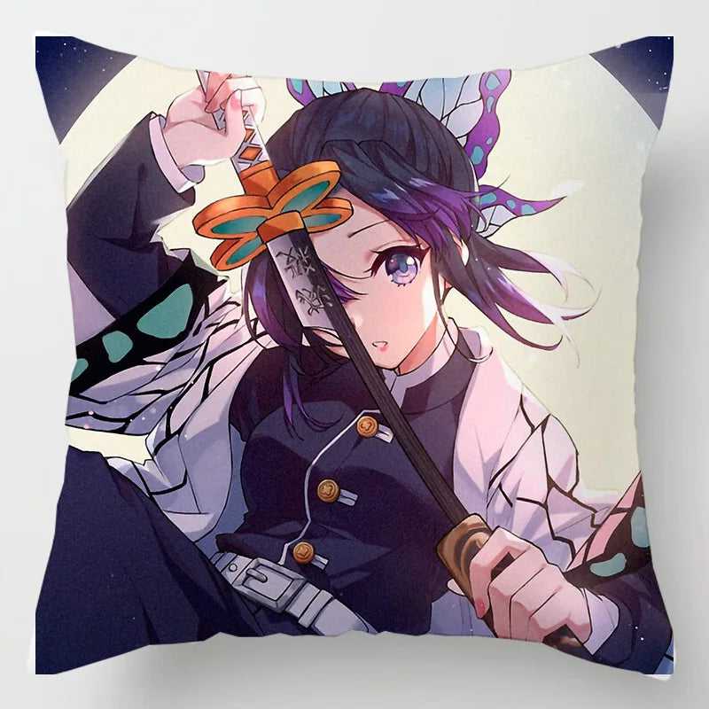 45 * 45CM Demon Slayer Kimetsu No Yaiba Pillowcase Home Decor Sofa