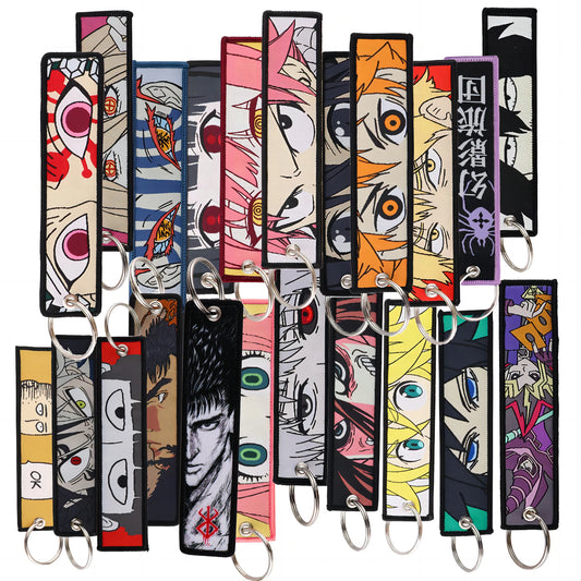 Cool Anime Embroidered Keys Tag Keychains