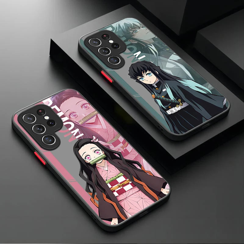 Anime Demon Slayer Matte Phone Case For Samsung