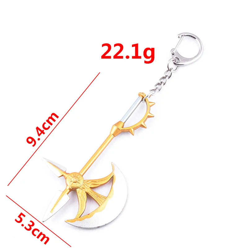 Anime The Seven Deadly Sins Keychain LostVayne Rhitta CHASTIEFOL Weapon Model Pendant Key Chain