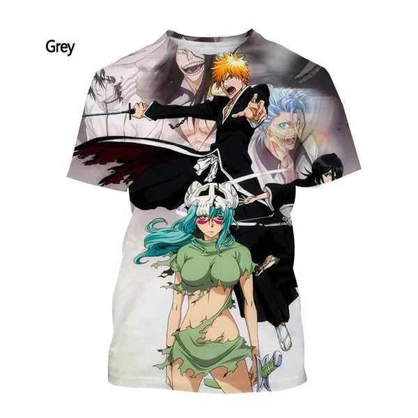 Casual Short-sleeved T-shirt Fashion Men's and Women's Japanese Anime BLEACH Printing T-shirt