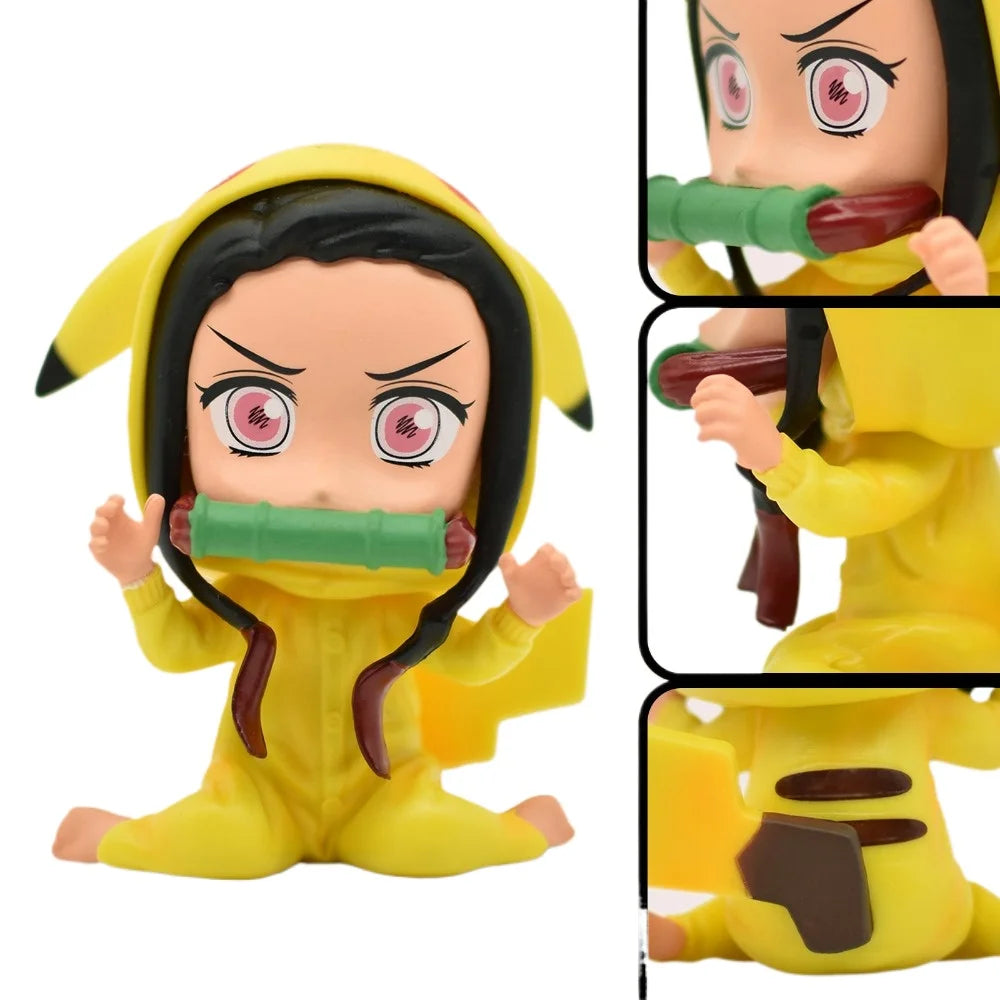 Anime Demon Slayer Action Figures Nezuko Cosplay Pikachu Anime Figure Collection Model Doll Toy 10cm