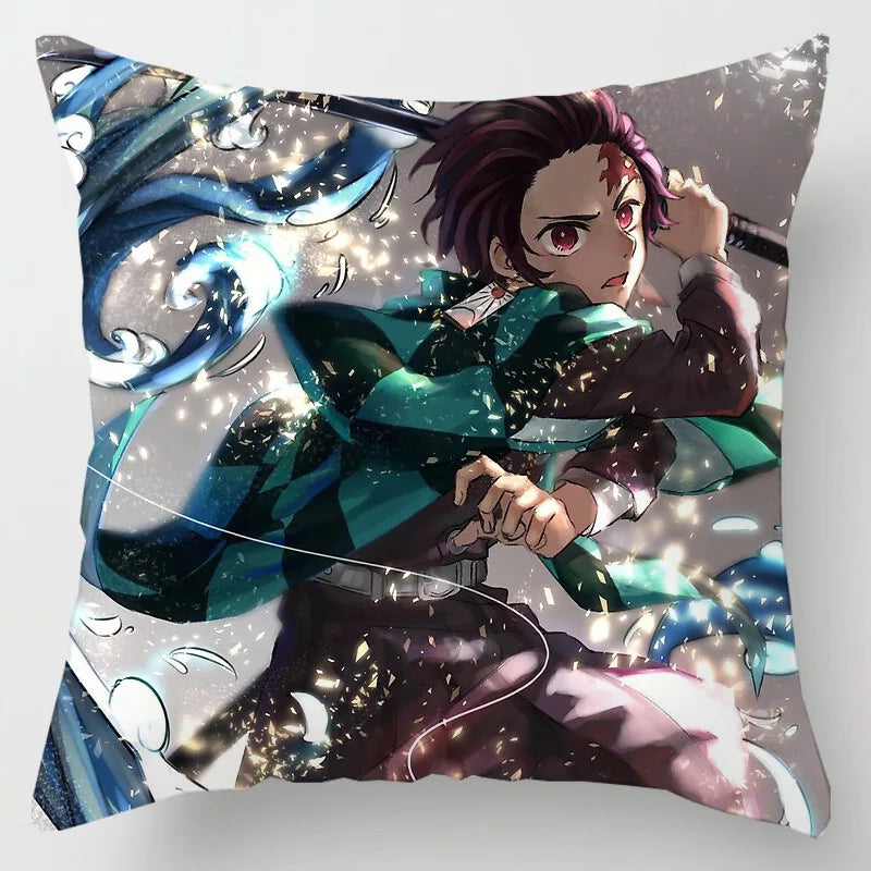 45 * 45CM Demon Slayer Kimetsu No Yaiba Pillowcase Home Decor Sofa