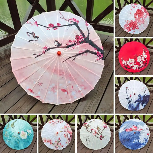 Handmade Oiled Paper Umbrella Decorative Hanging Silk Umbrella Patterned Colorful