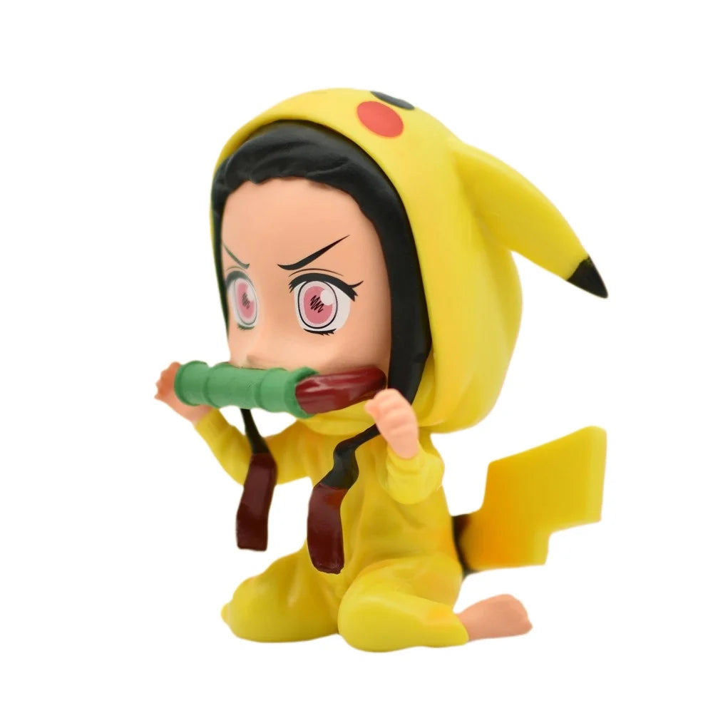 Anime Demon Slayer Action Figures Nezuko Cosplay Pikachu Anime Figure Collection Model Doll Toy 10cm