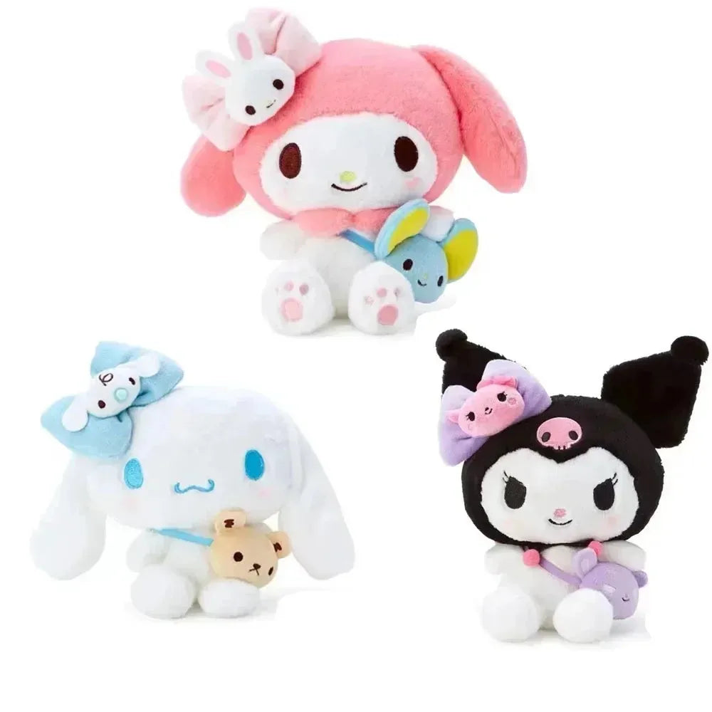 Sanrio Plush Kawaii Hello Kitty My Melody Room Decor Kuromi Plushie Cinnamoroll Doll Plush Keychain