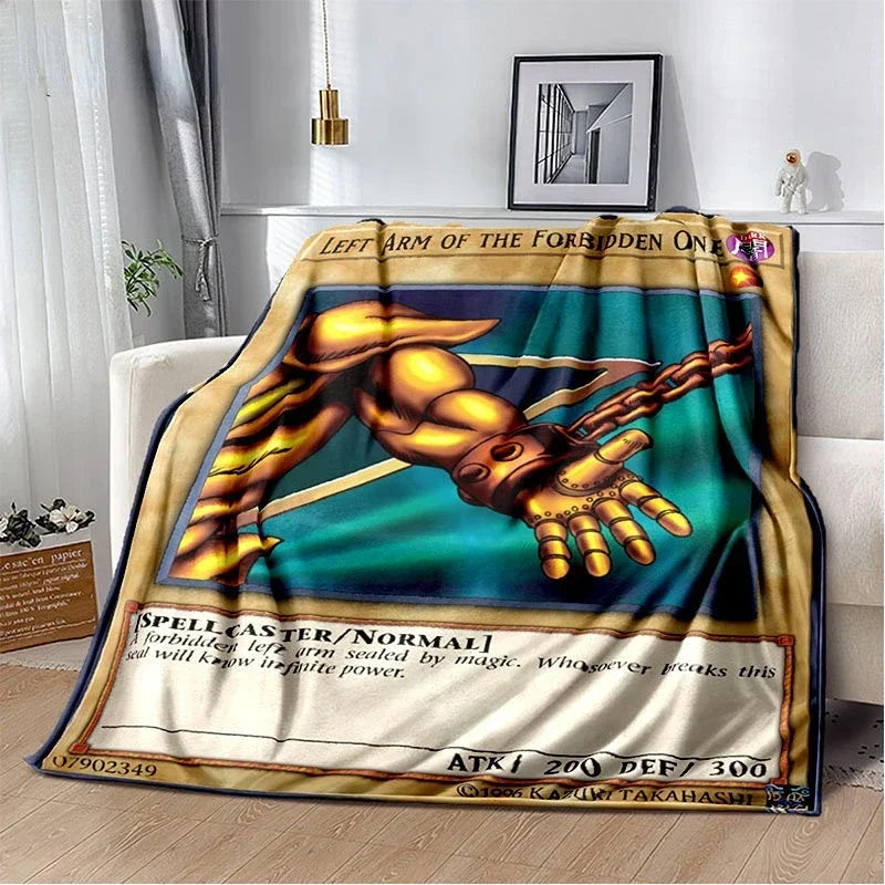 Anime Yu Gi Oh Card Throw Blanket Blue Eyes White Dragon Anime Home Decor