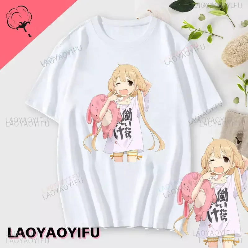 If You Work You Lose - Anzu Futaba Version T-Shirt Anime Cotton T-shirt